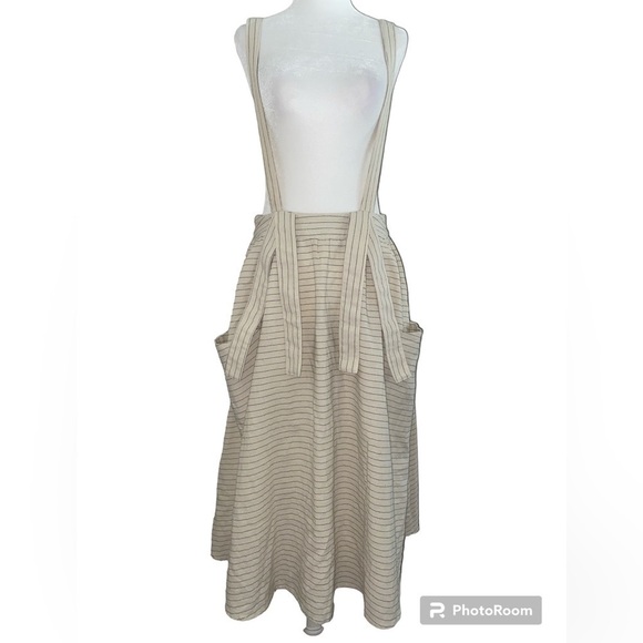 Mod Ref pin strip cottage overall midi circle skirt - Picture 1 of 9